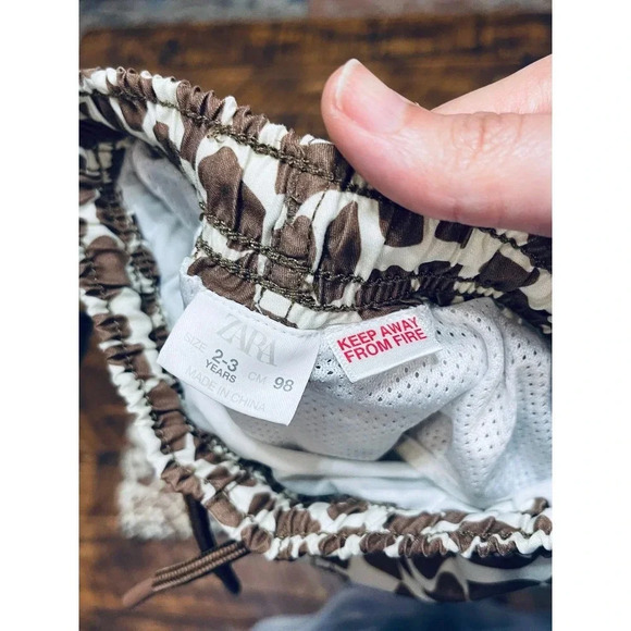 Zara 2T Giraffe Animal Print Swim Suit Shorts Tie SOLD SEPARATELY - Picture 3 of 4